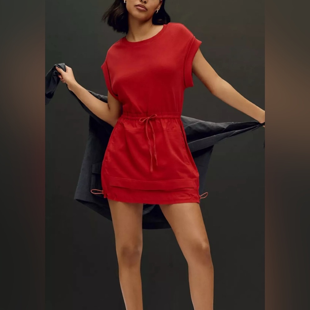 Daily Practice by Anthropologie Red Short Sleeve Mini Dress Gorpcore Size XS